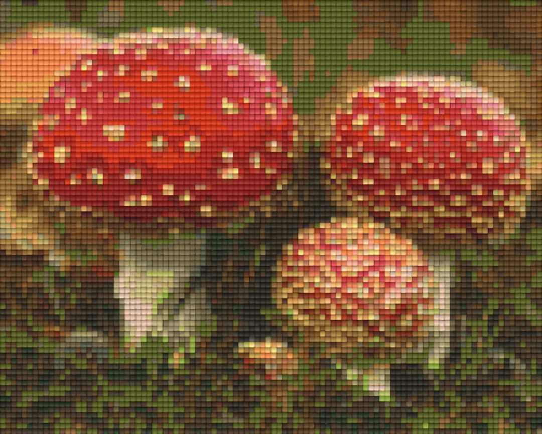 Mushrooms Four [4] Baseplate PixelHobby Mini-mosaic Art Kit image 0